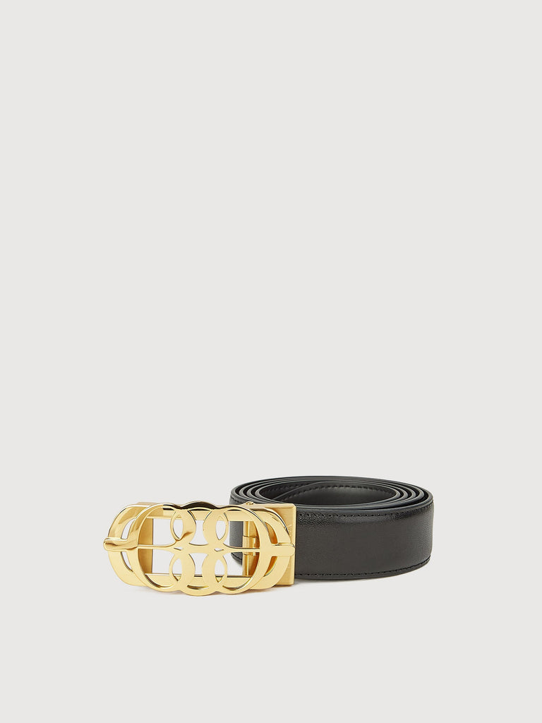 Fausto Non-Reversible Leather Belt with Gold Auto Lock Buckle - BONIA