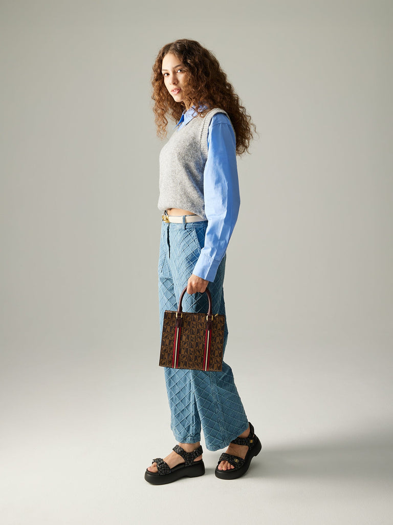 Aurelia Monogram Satchel Bag - BONIA