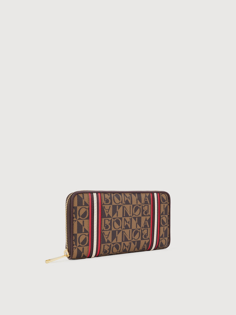 Aurelia Monogram Zipper Long Wallet - BONIA