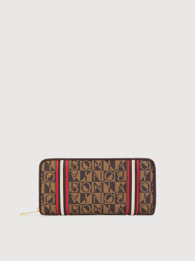 Aurelia Monogram Zipper Long Wallet - BONIA