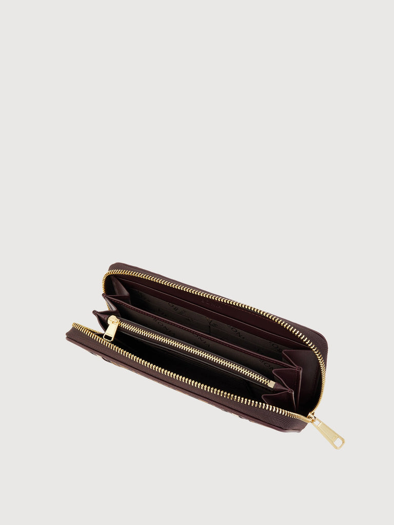 Aurelia Monogram Zipper Long Wallet - BONIA