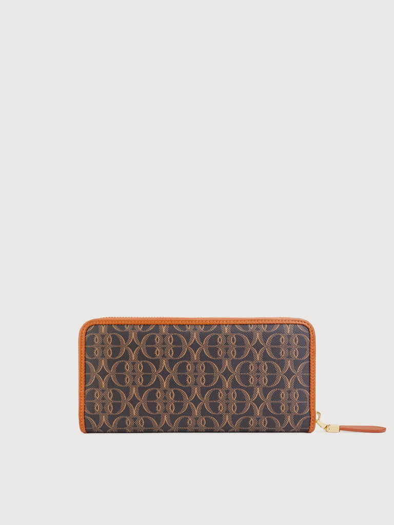 La Luna Monogram Long Zipper Wallet - BONIA