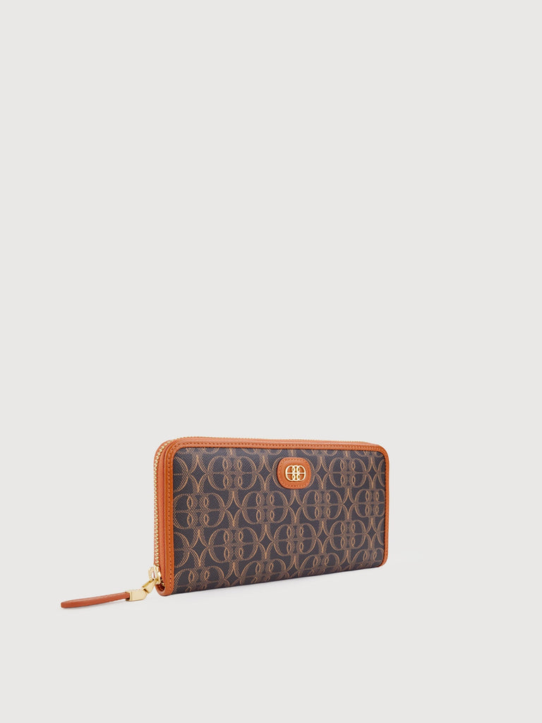 La Luna Monogram Long Zipper Wallet - BONIA