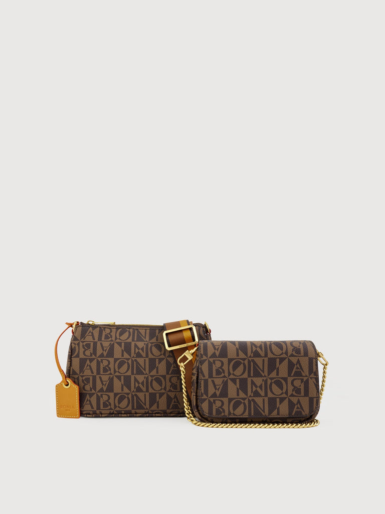 Monogram Small Crossbody Bag with Pouch - BONIA