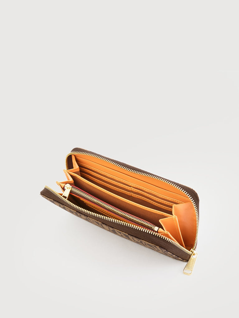 Monogram Zipper Long Wallet - BONIA