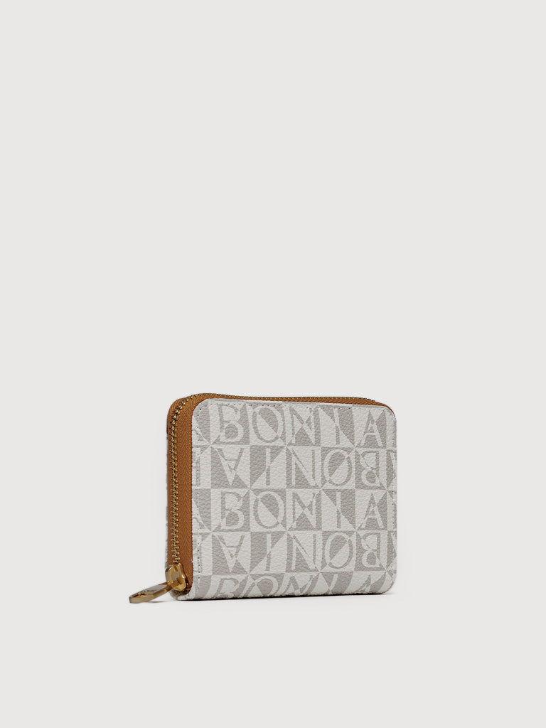 Monogram Zipper Short Wallet - BONIA