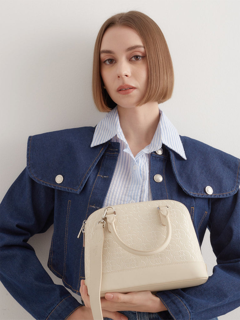 Alessia Monogram Satchel Bag - BONIA