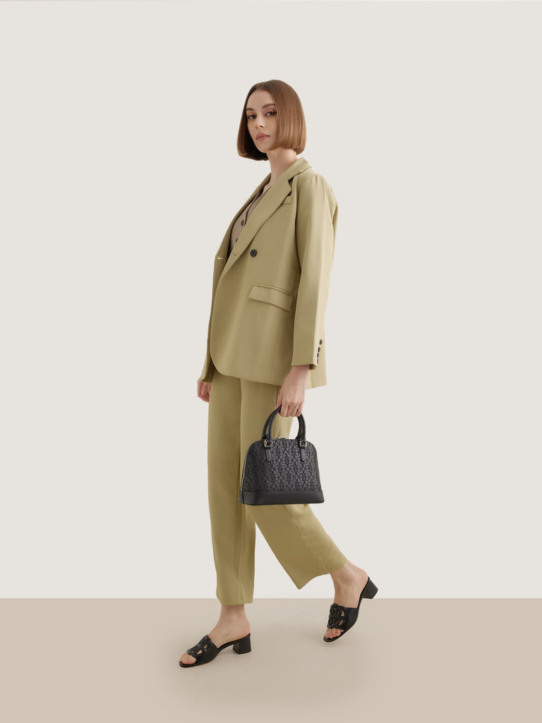 Alessia Monogram Satchel Bag - BONIA