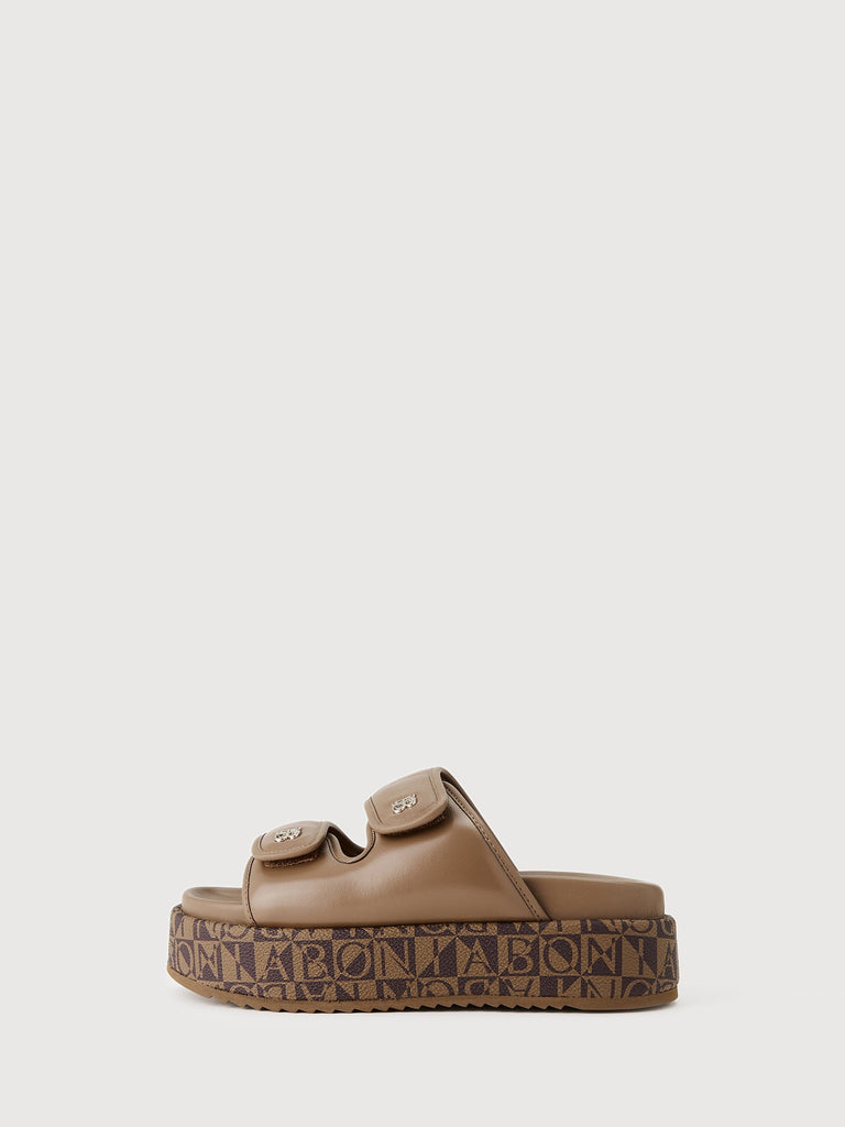 Buona Monogram Wedge Sandals - BONIA