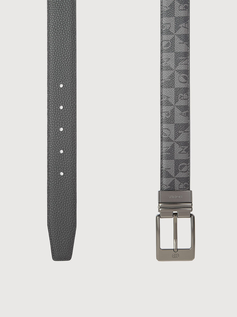 Colt Monogram Reversible Leather Belt with Gunmetal Buckle - BONIA