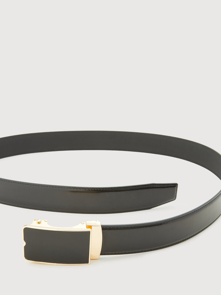 Colt Non-Reversible Leather Belt with Gold Autolock Buckle - BONIA