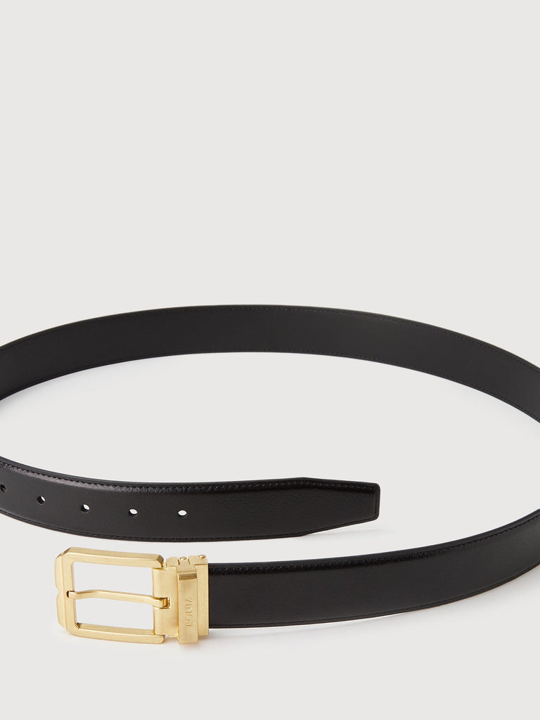 Colt Non-Reversible Leather Belt with Gold Buckle - BONIA