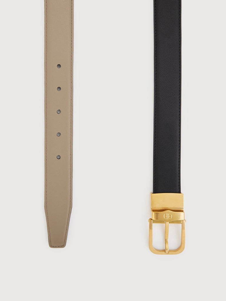 Colt Reversible Leather Belt with Gold Buckle - BONIA