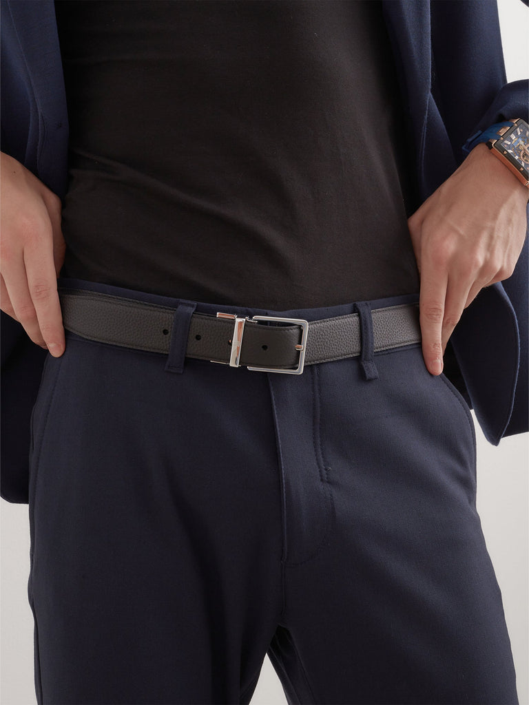 Colt Reversible Leather Belt with Neu B Nickel Buckle - BONIA