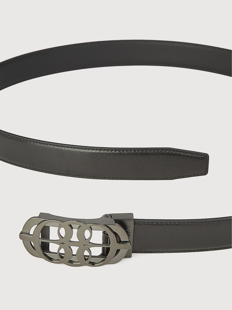 Fausto Non-Reversible Leather Belt with Gunmetal Auto Lock Buckle - BONIA